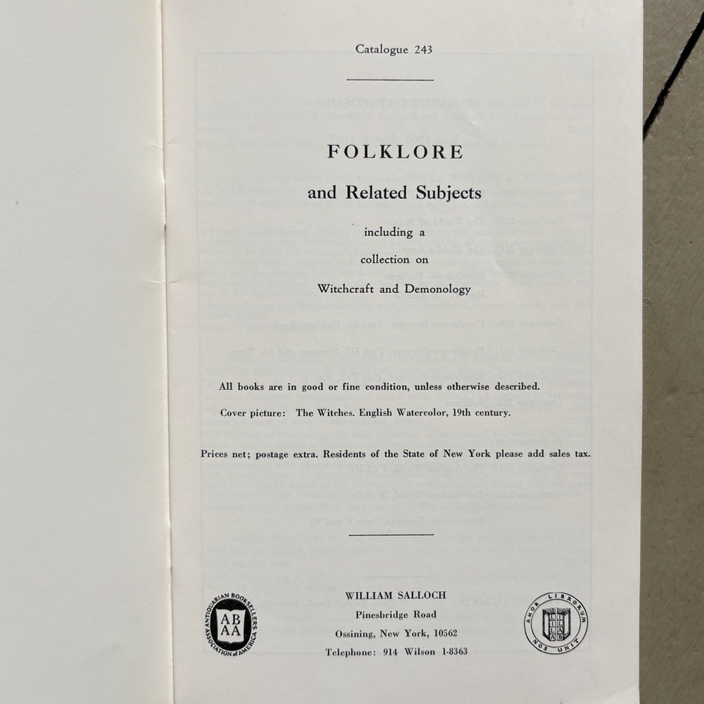 2 Folklore Witchcraft Demonology Witch Goth William Salloch Book Catalogues - Picture 7 of 9